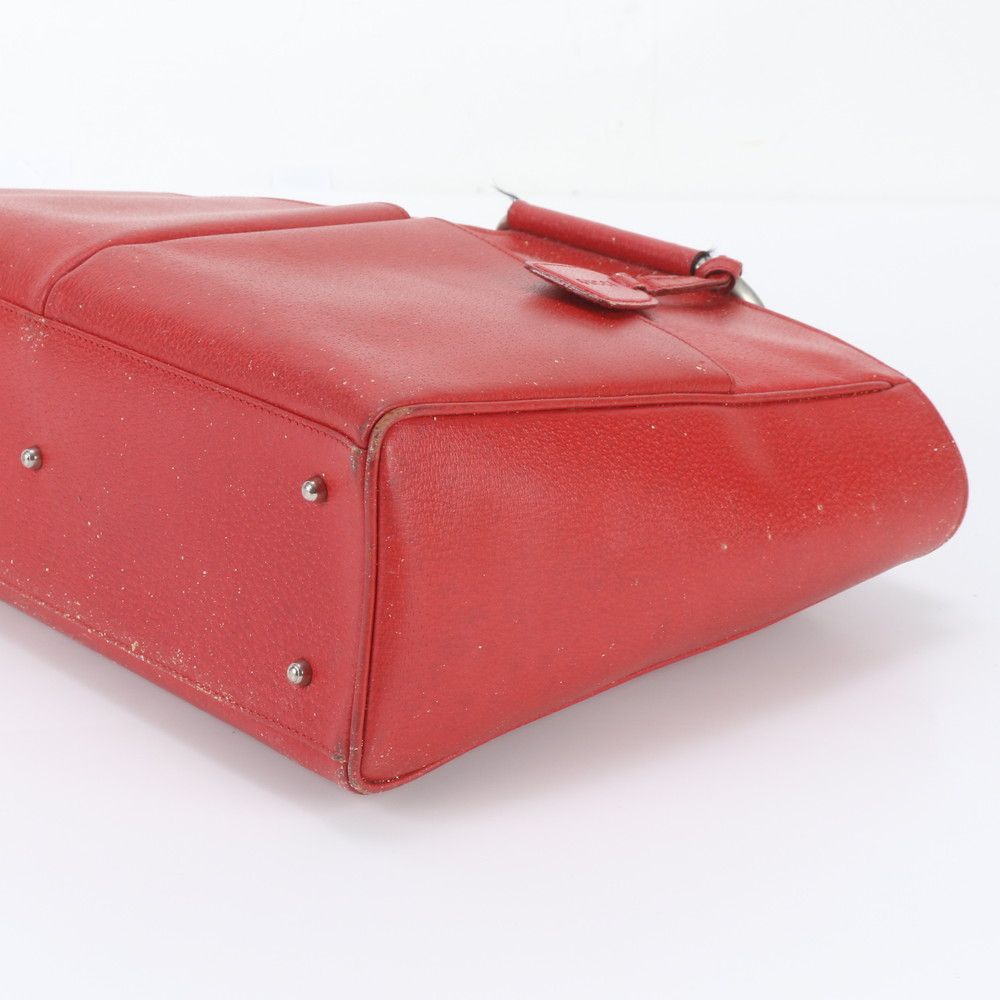Gucci Vintage Leather Handbag Tote Silver — view 4