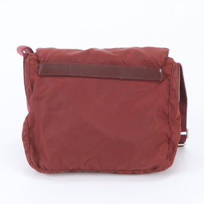 Prada Tessuto Nylon Triangle Logo Leather Shoulder Bag Crossbody Messenger — view 3