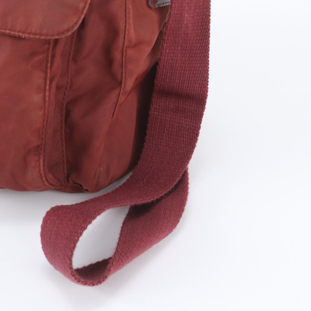 Prada Tessuto Nylon Triangle Logo Leather Shoulder Bag Crossbody Messenger — view 2