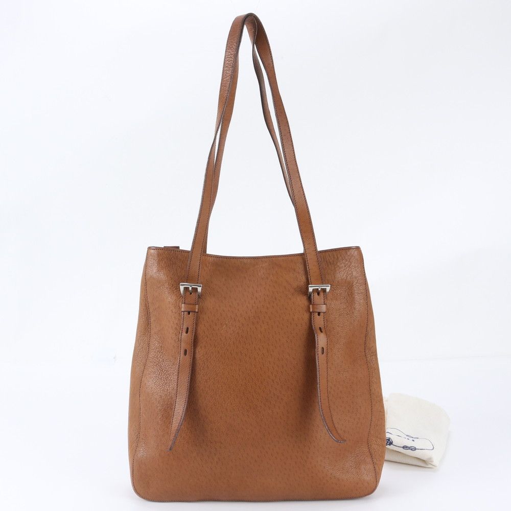 Prada Leather Tote Bag Shoulder Hand Brown