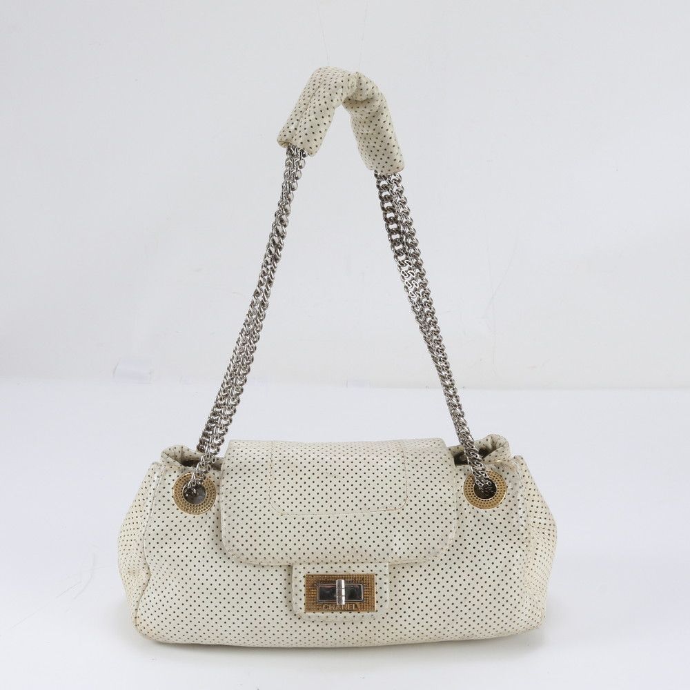 Chanel Boutique 2.55 Perforated Leather Shoulder Bag