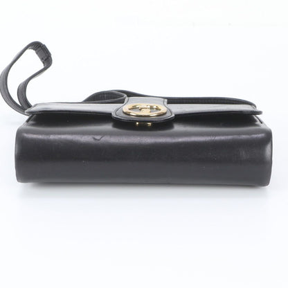 Gucci Vintage Leather Shoulder Bag Tote Black — view 6