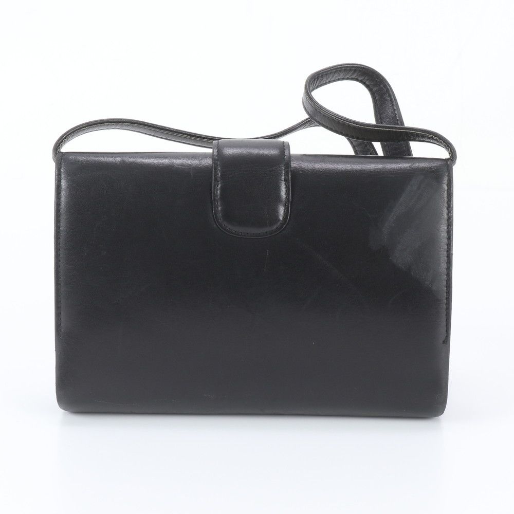 Gucci Vintage Leather Shoulder Bag Tote Black — view 3