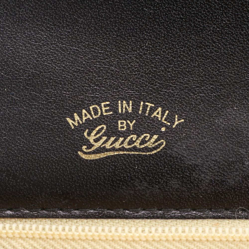 Gucci Vintage Leather Shoulder Bag Tote Black — view 8