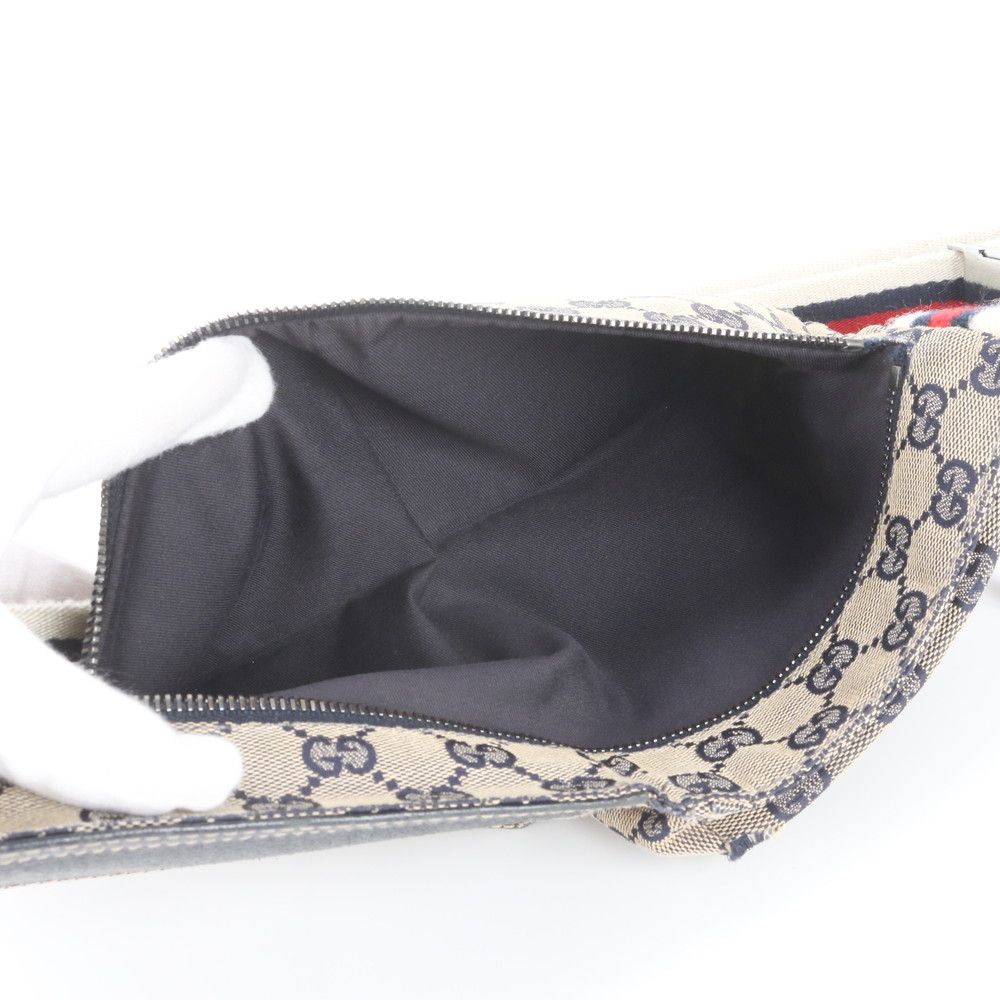 Gucci GG Canvas Leather Belt Bag Body Waist Pouch — view 7