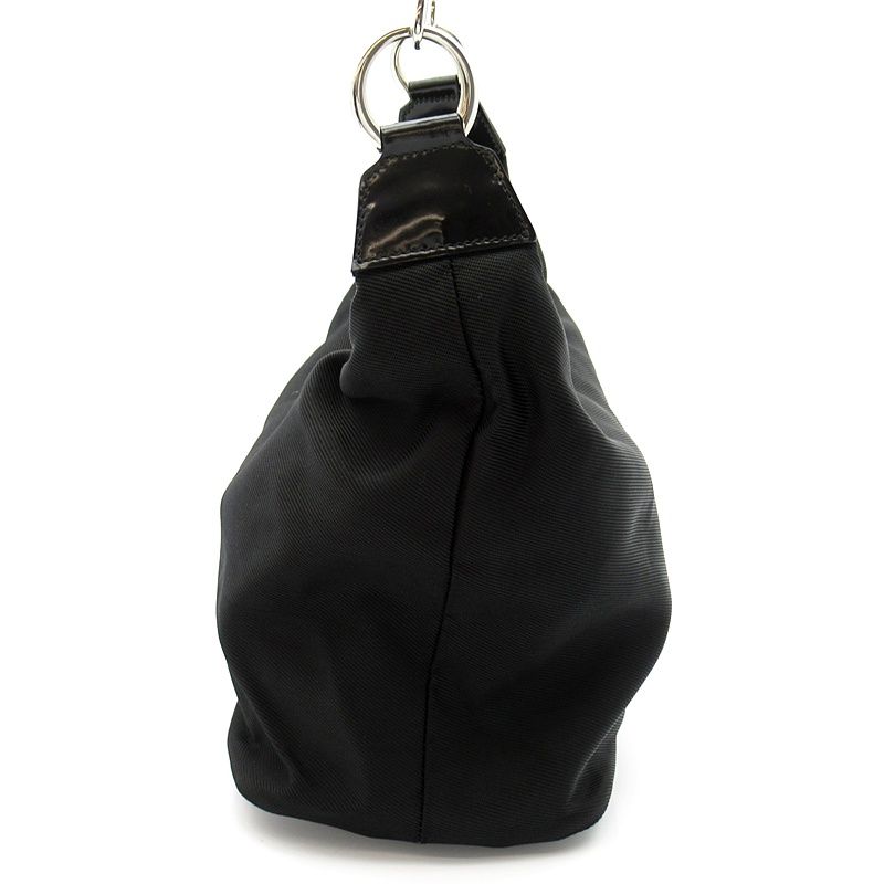 Gucci Bamboo Handbag Nylon Leather Black — view 5