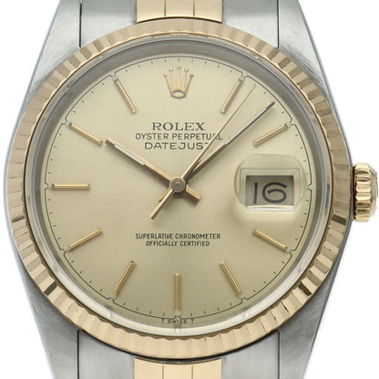 Rolex Datejust Watch 18K Yellow Gold SS Champagne