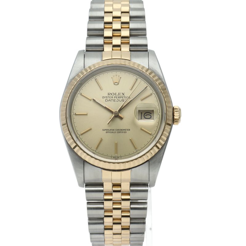 Rolex Datejust Watch 18K Yellow Gold SS Champagne — view 2