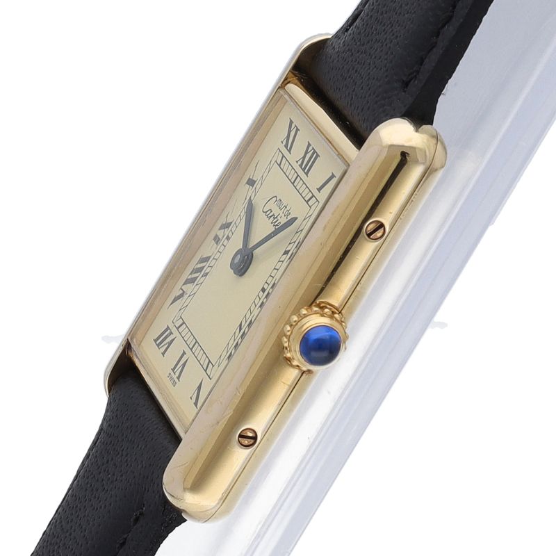 Cartier Must Tank LM Vermeil Watch Leather Ivory — view 3