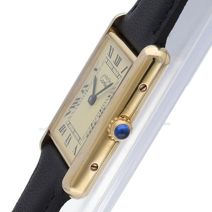 Cartier Must Tank LM Vermeil Watch Leather Ivory — view 3
