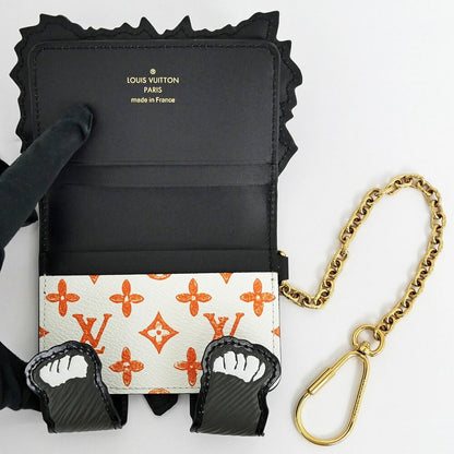 Louis Vuitton Cat Glam Card Case Epi Gray Black Leather Fixed — view 6