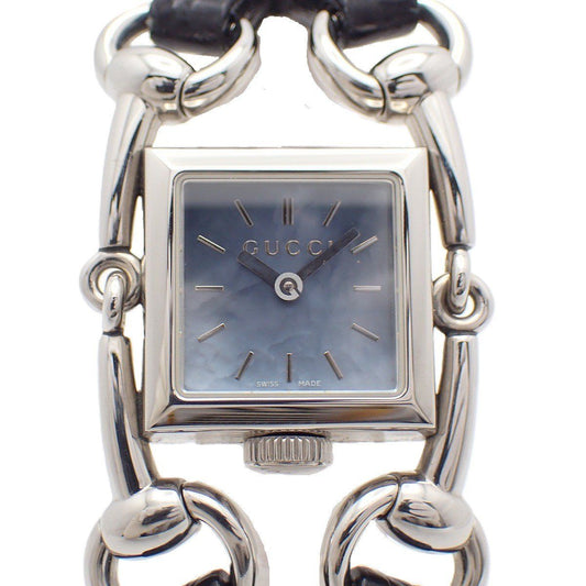 Gucci 116.5 Signoria Quartz Watch Blue Shelldial Leather Strap