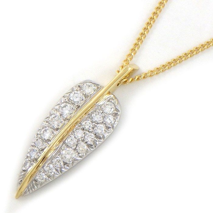 Tiffany & Co Necklace Leaf Pave Diamond