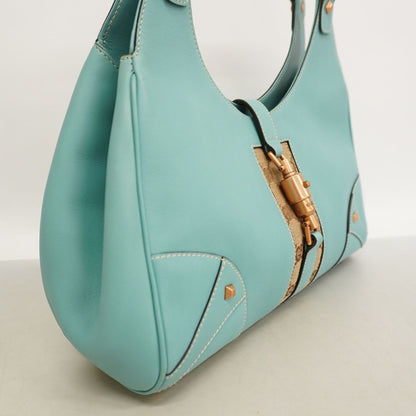 Gucci Handbag GG Canvas New Jackie Leather Turquoise Blue Brown Pink Gold — view 2
