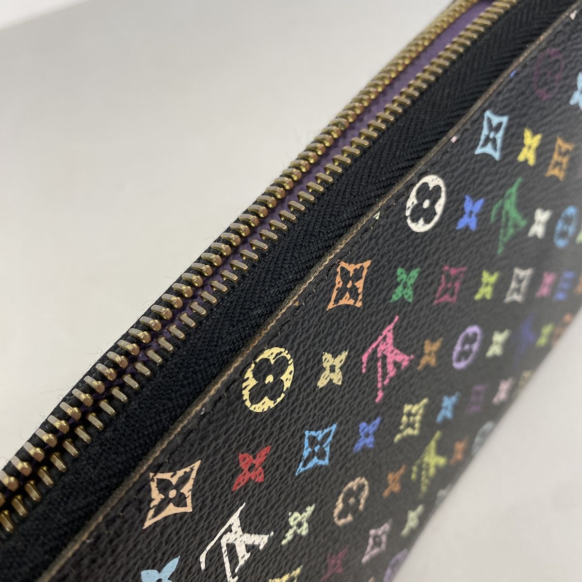 Louis Vuitton Wallet Monogram Multicolor Zippy Noir Violet — view 8