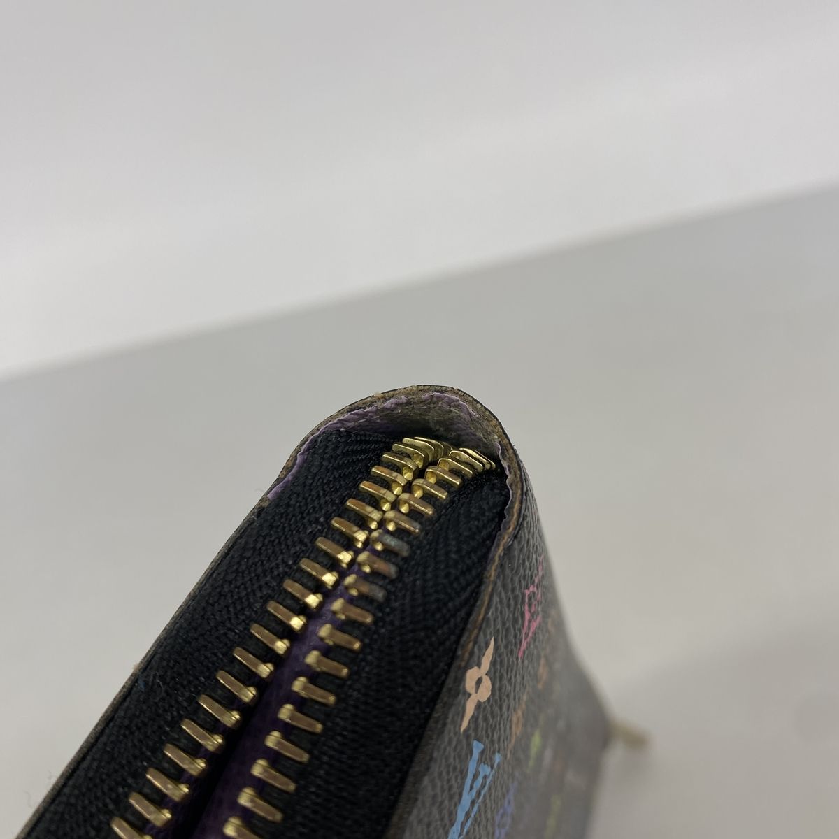Louis Vuitton Wallet Monogram Multicolor Zippy Noir Violet — view 7