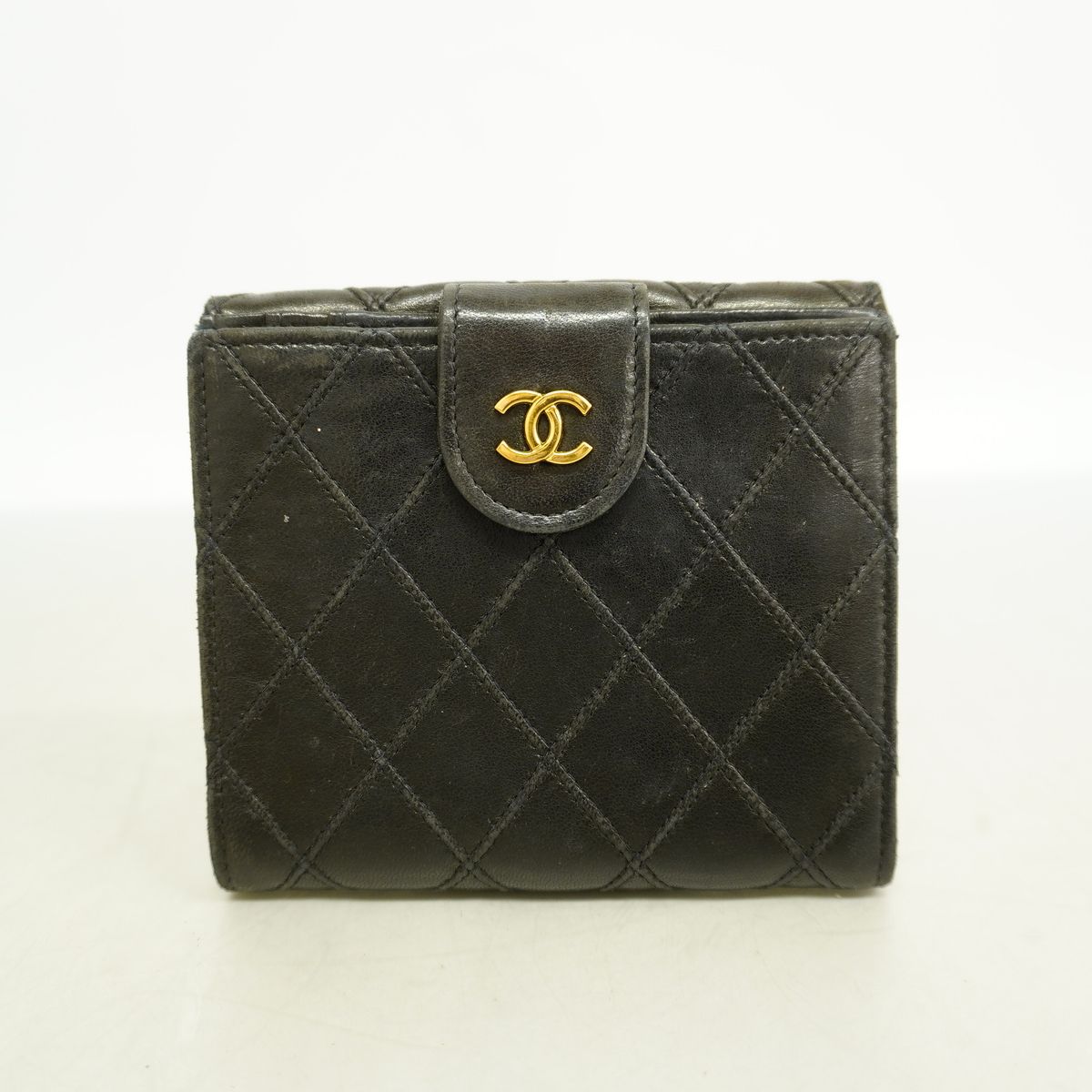 Chanel Wallet Bicolor Lambskin Black Gold — view 8