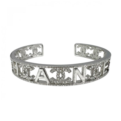 Chanel Bangle Silver CC Logo Bracelet