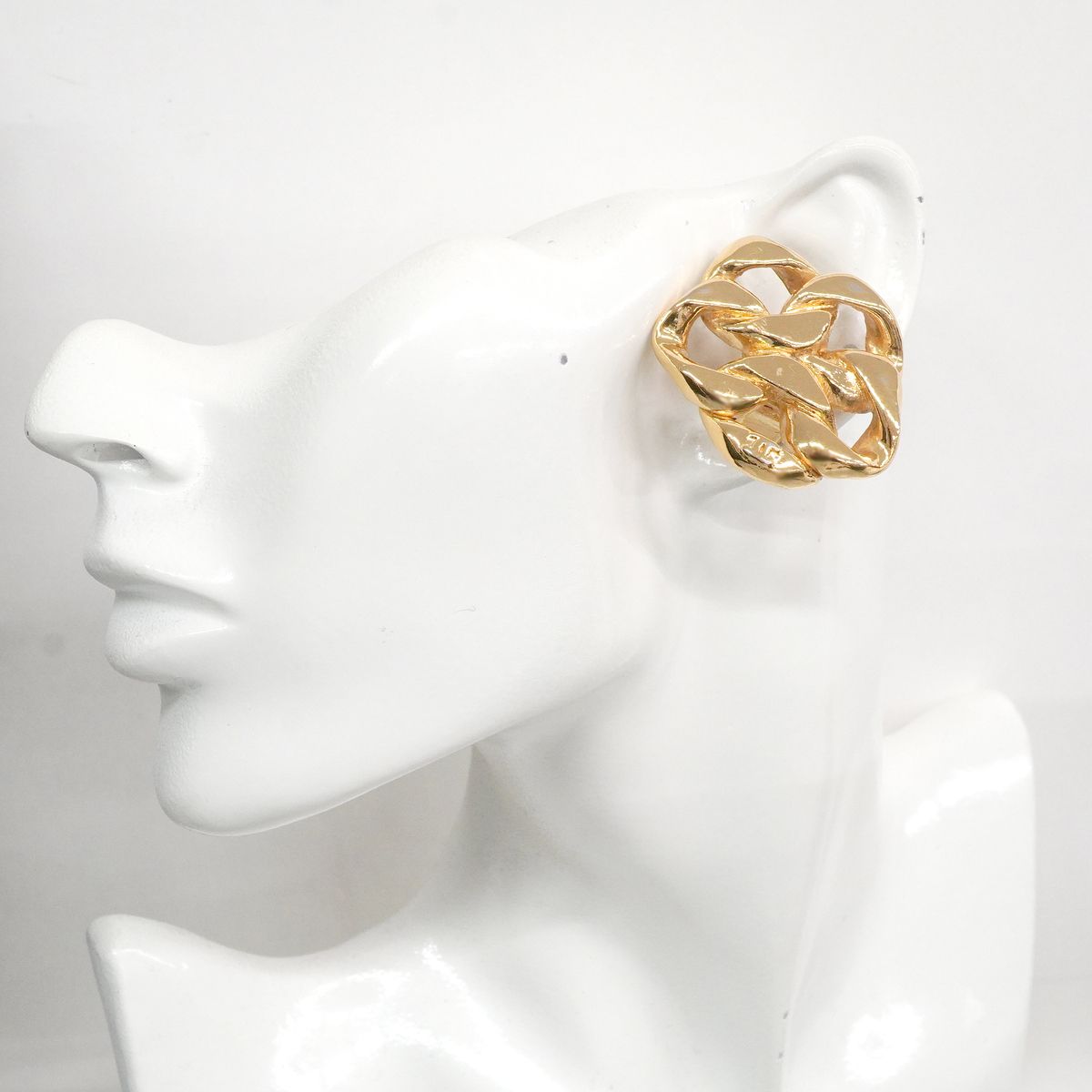 Chanel Earrings Vintage CC Logo Gold Plated — view 5