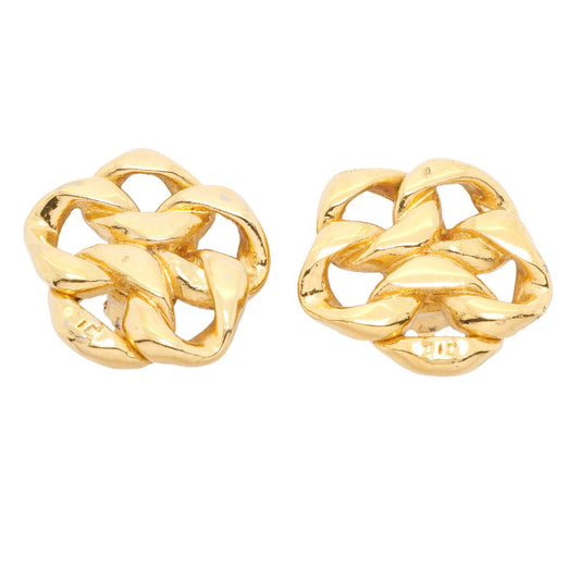 Chanel Earrings Vintage CC Logo Gold Plated