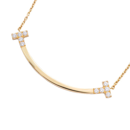 Tiffany & Co Necklace T Smile Medium Yellow Gold Diamond