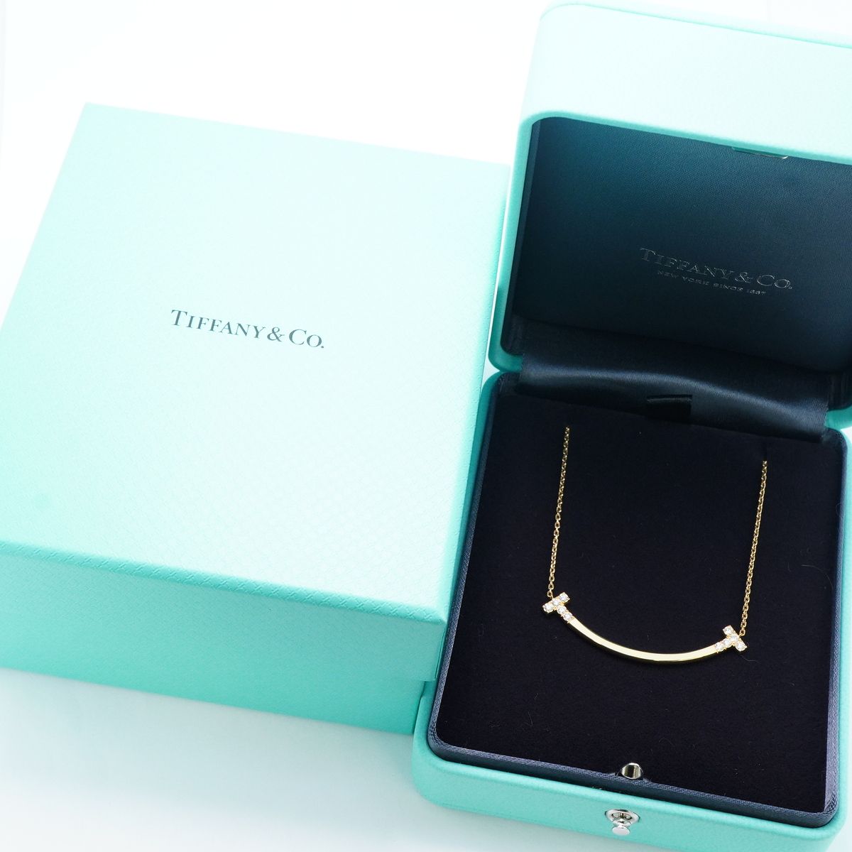 Tiffany & Co Necklace T Smile Medium Yellow Gold Diamond — view 8