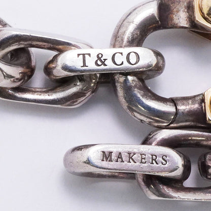 Tiffany & Co Bracelet Makers Wide 18K Yellow Gold 925 Sterling Silver — view 5