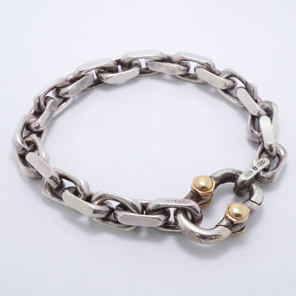 Tiffany & Co Bracelet Makers Wide 18K Yellow Gold 925 Sterling Silver — view 2