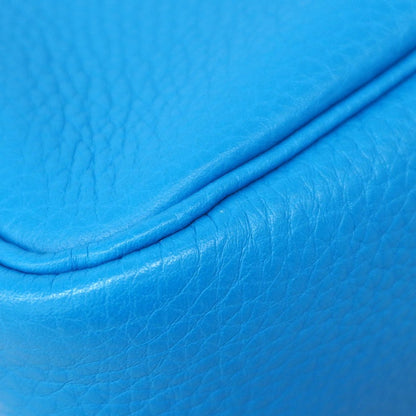 Hermes Handbag Lindy Taurillon Clemence Blue Zanzibar Malachite Silver 2-Way Bag — view 6