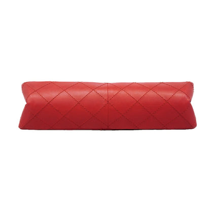 Chanel Shoulder Bag 2.55 Quilted Maxi Leather Red Silver — view 3