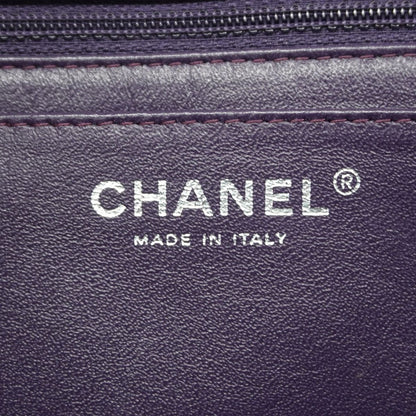 Chanel Shoulder Bag Maxi Quilted Patent Leather Brown Silver — view 5