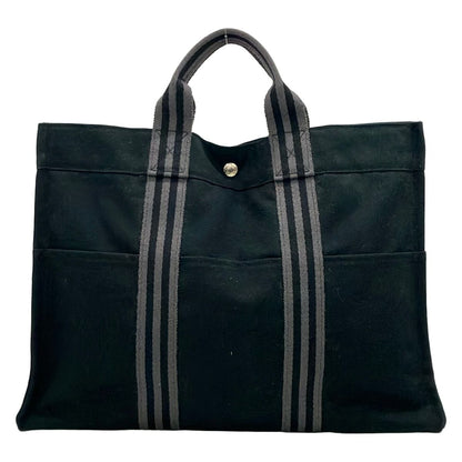 Hermes Tote Bag Fourre Tout MM Black Dark Gray Silver — view 3