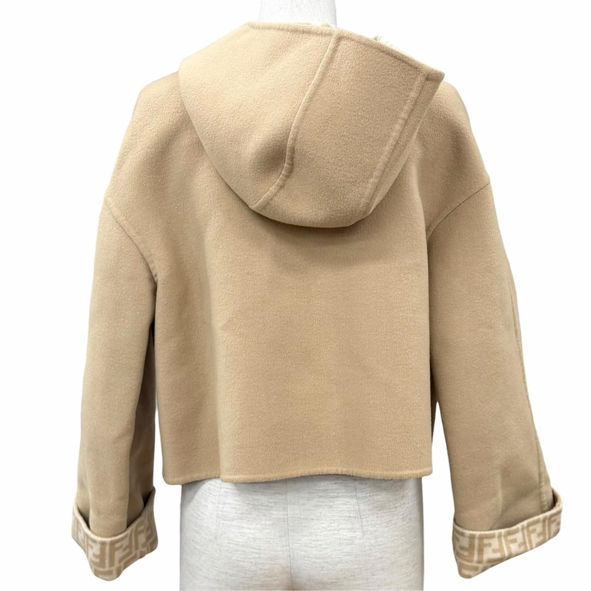 Fendi Wool Silk Blend Reversible FF Motif Pocket Cropped Length Jacket 38 — view 5