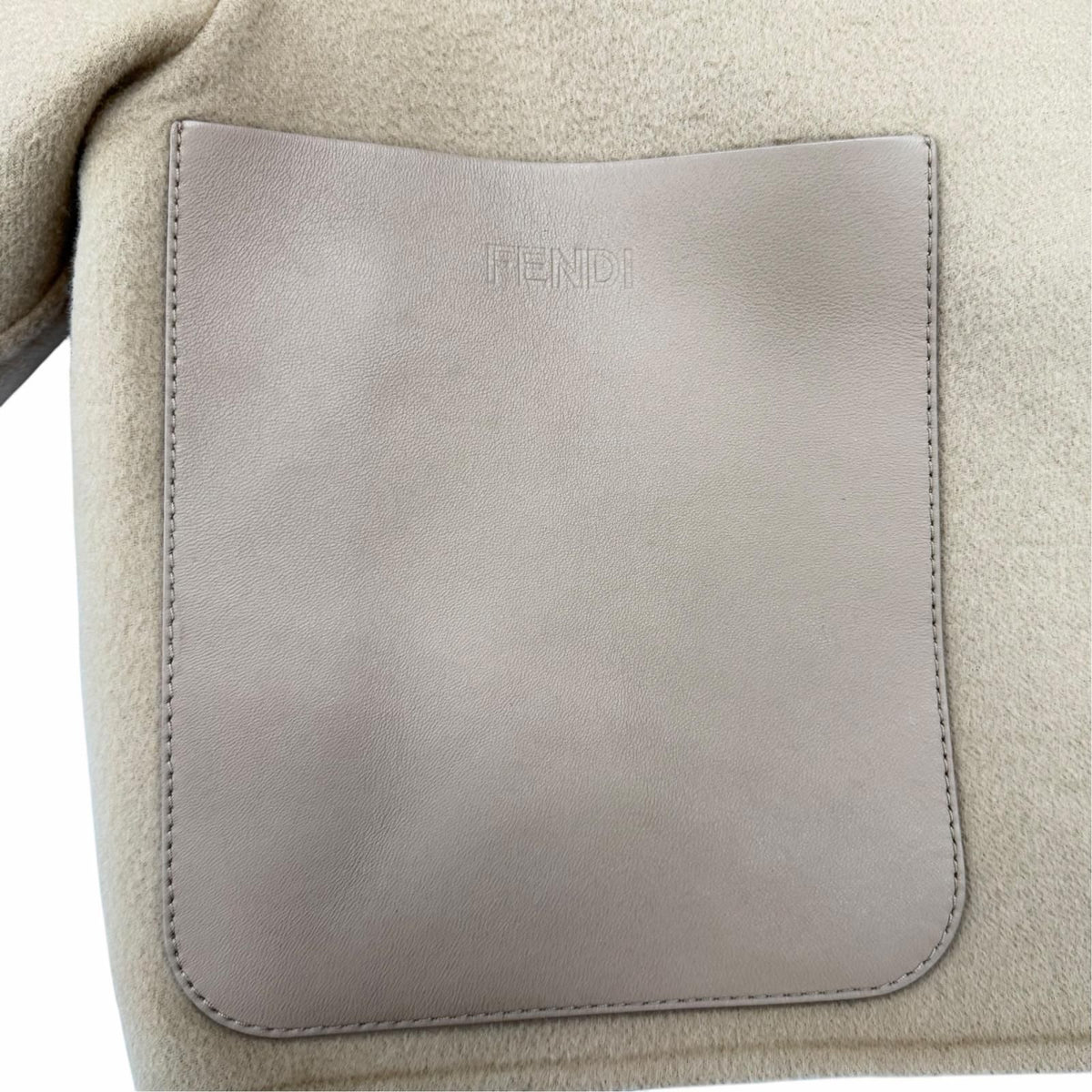 Fendi Wool Silk Blend Reversible FF Motif Pocket Cropped Length Jacket 38 — view 6