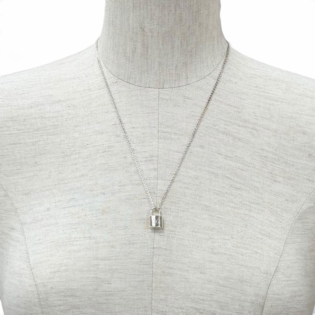 Louis Vuitton Pendant Silver Lockit 925 LV Logo Necklace — view 2
