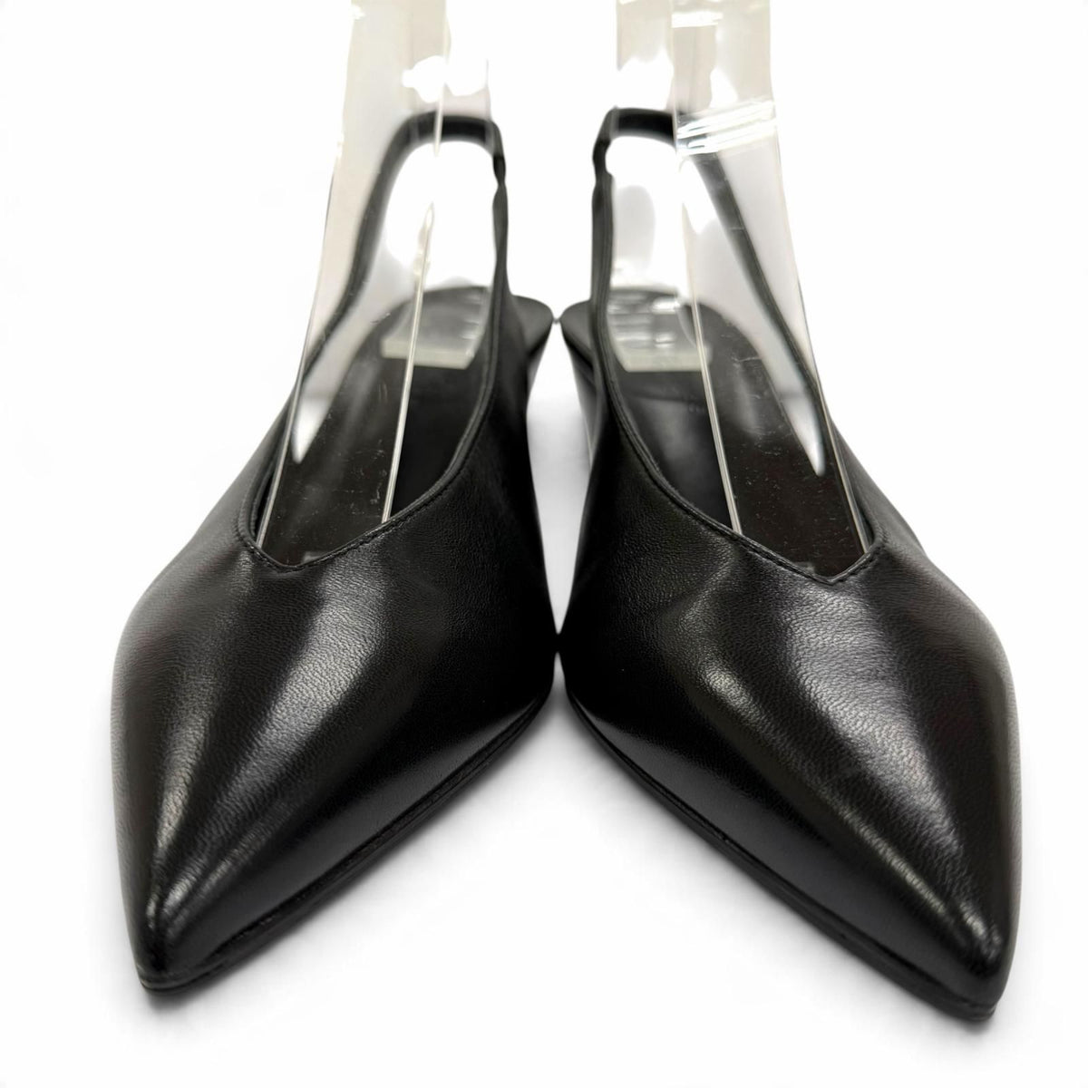 Hermes Antim 55 Leather Backstrap Pumps Black Heels — view 2