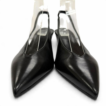 Hermes Antim 55 Leather Backstrap Pumps Black Heels — view 2
