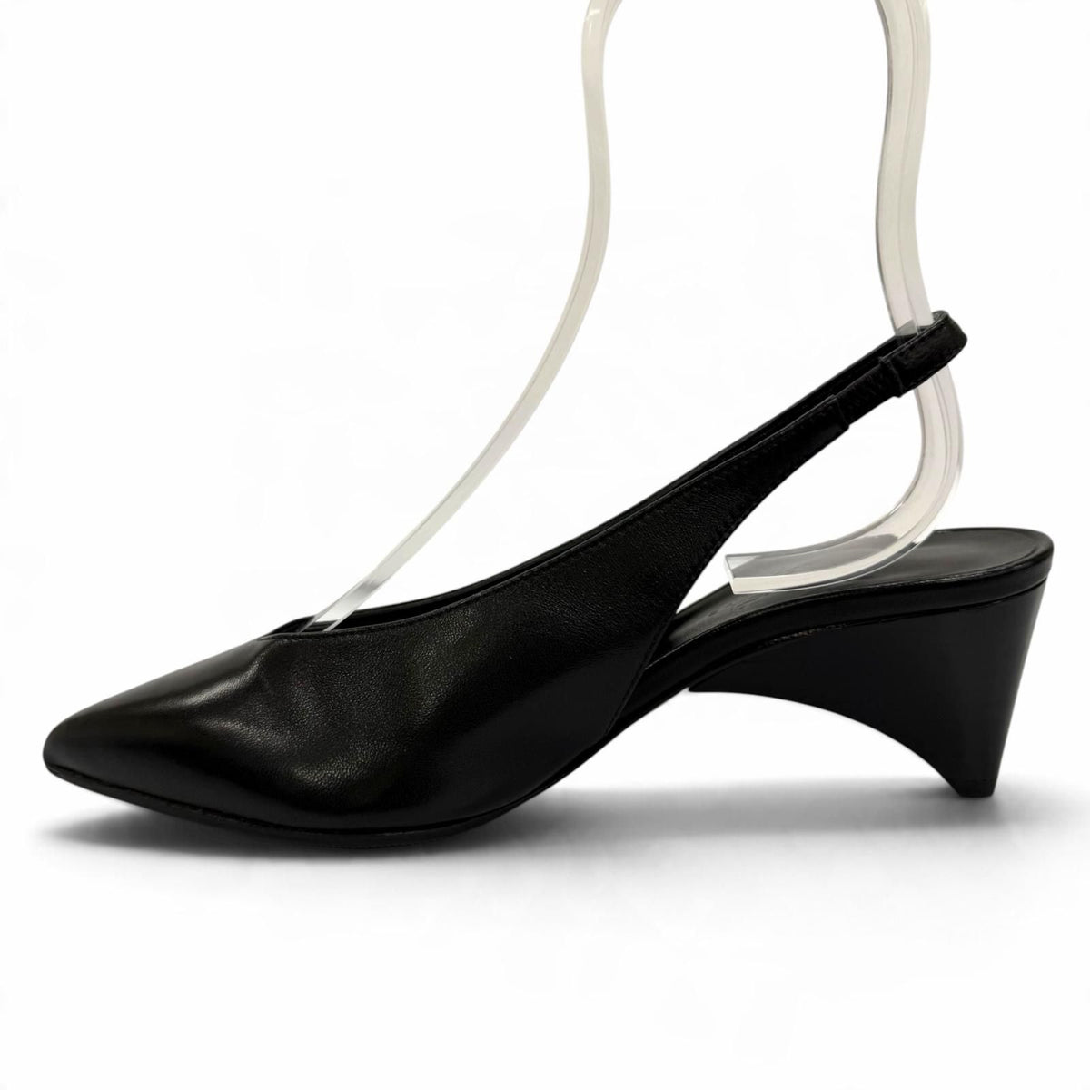 Hermes Antim 55 Leather Backstrap Pumps Black Heels — view 5