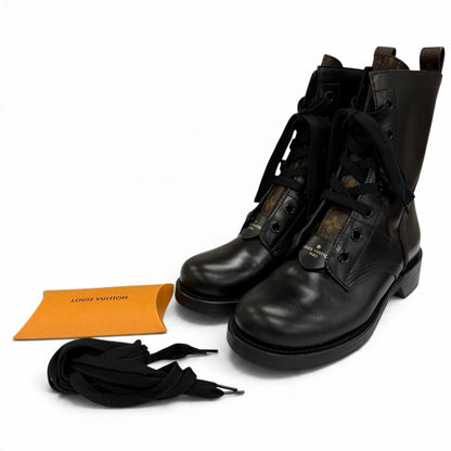 Louis Vuitton Metropolis Line Monogram Leather Short Boots Black IT — view 2