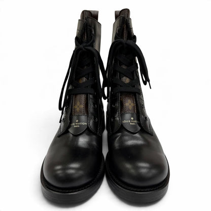 Louis Vuitton Metropolis Line Monogram Leather Short Boots Black IT — view 3