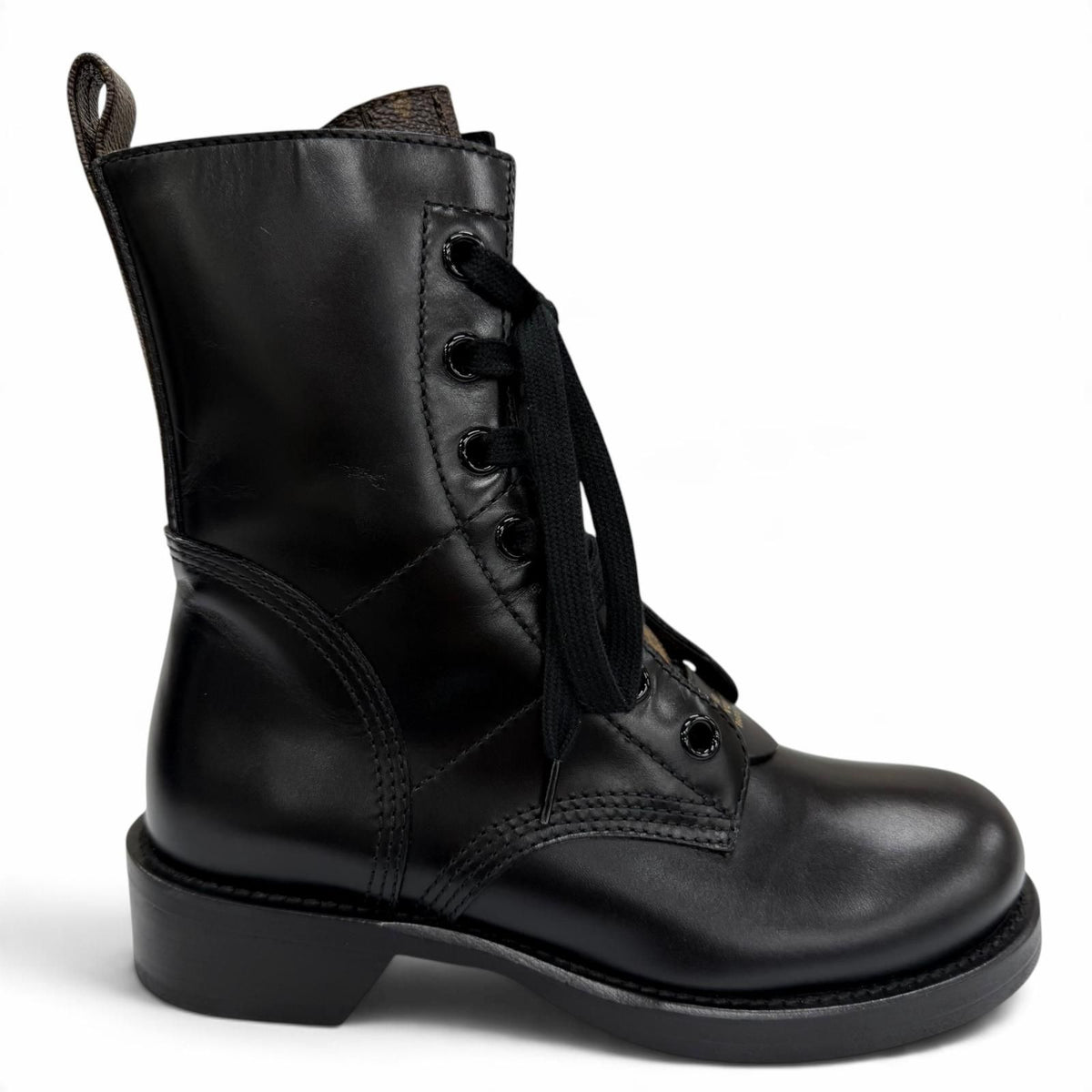 Louis Vuitton Metropolis Line Monogram Leather Short Boots Black IT — view 7