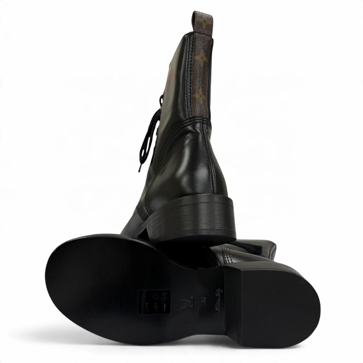 Louis Vuitton Metropolis Line Monogram Leather Short Boots Black IT — view 5