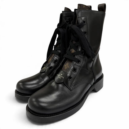 Louis Vuitton Metropolis Line Monogram Leather Short Boots Black IT