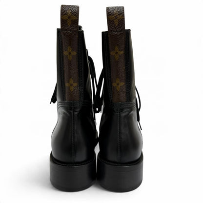 Louis Vuitton Metropolis Line Monogram Leather Short Boots Black IT — view 4