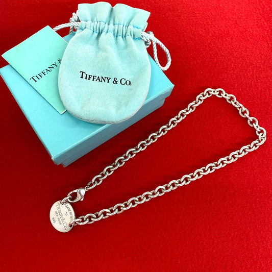 Tiffany & Co Return to Tiffany Oval Tags Necklace 925 Sterling Silver