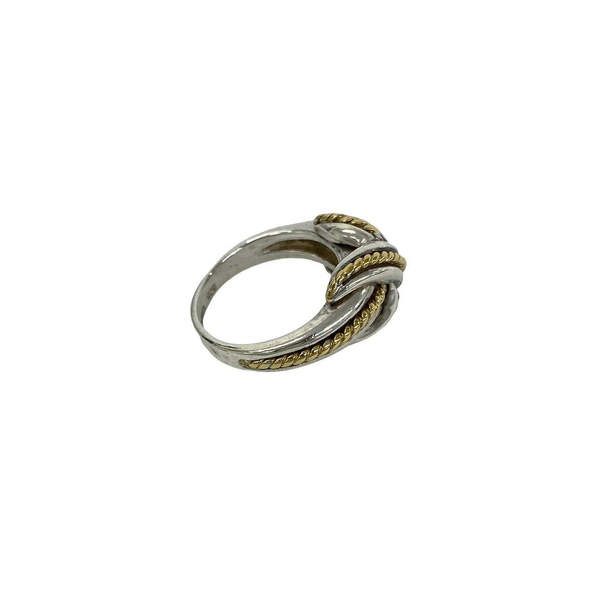 Tiffany & Co Signature Cross Ring Silver Yellow Gold — view 5
