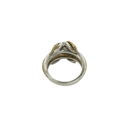 Tiffany & Co Signature Cross Ring Silver Yellow Gold — view 6