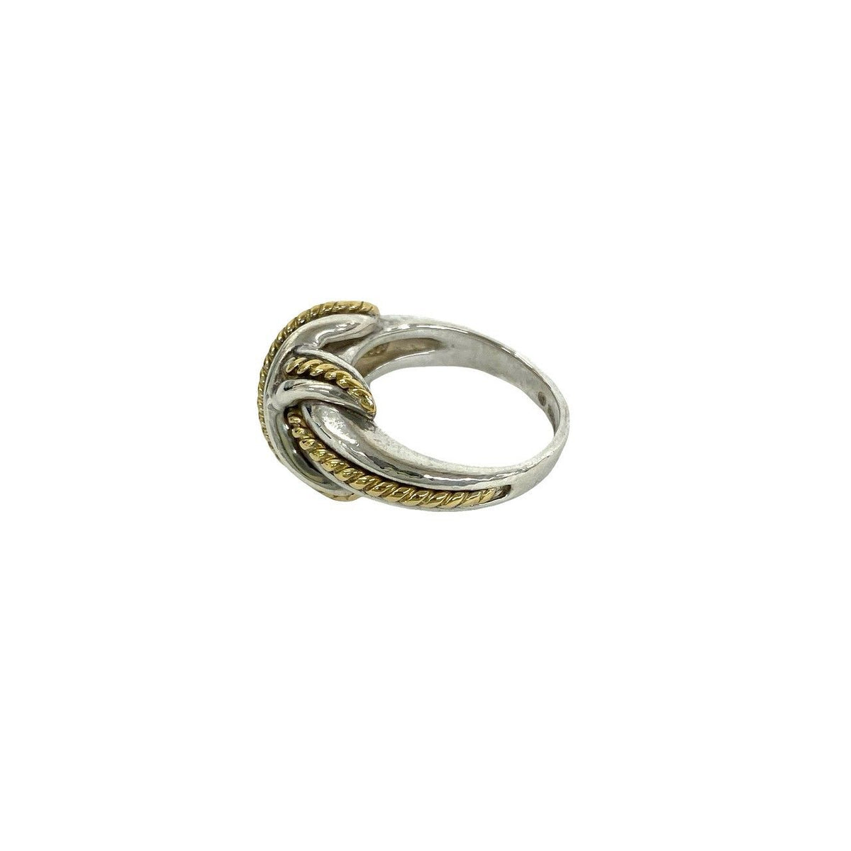 Tiffany & Co Signature Cross Ring Silver Yellow Gold — view 4