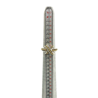 Tiffany & Co Signature Cross Ring Silver Yellow Gold — view 7