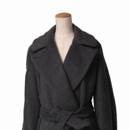 Max Mara Weekend Coat Alpaca Blend Cucito Mano Double Face Belted Long — view 3